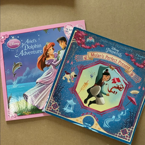 EUC Two paperback books of Disney princesses, 2 stories each and stickers - Picture 1 of 13